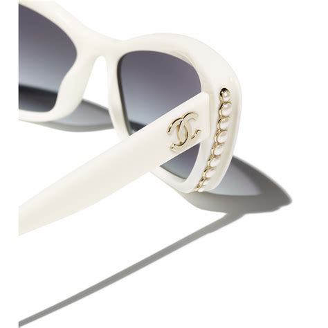 chanel sunglasses women white|chanel sunglasses with clear sides.